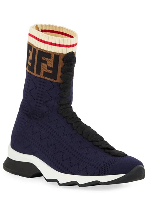 Fendi Rockoko Knit Sock Sneakers 